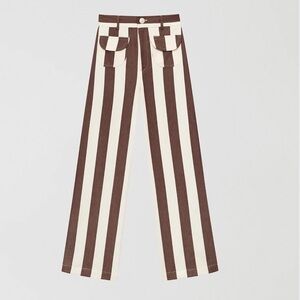 La Veste parasol pants in brown / ecru